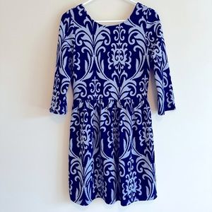 Blue Babydoll Dress with 3/4 Sleeves -  Size Large